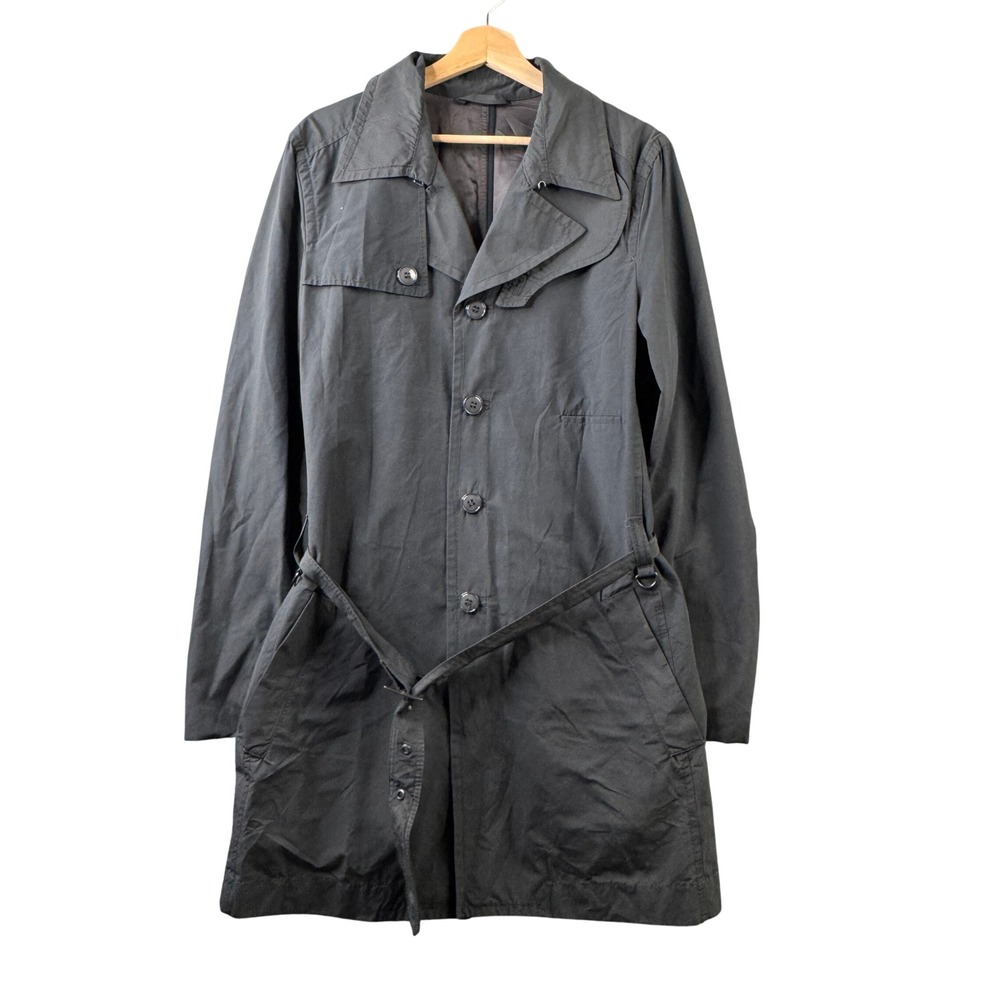 J.Lindeberg Mens Charcoal Gray Cotton Blend Belted Trench Coat 72ML 35044 Medium